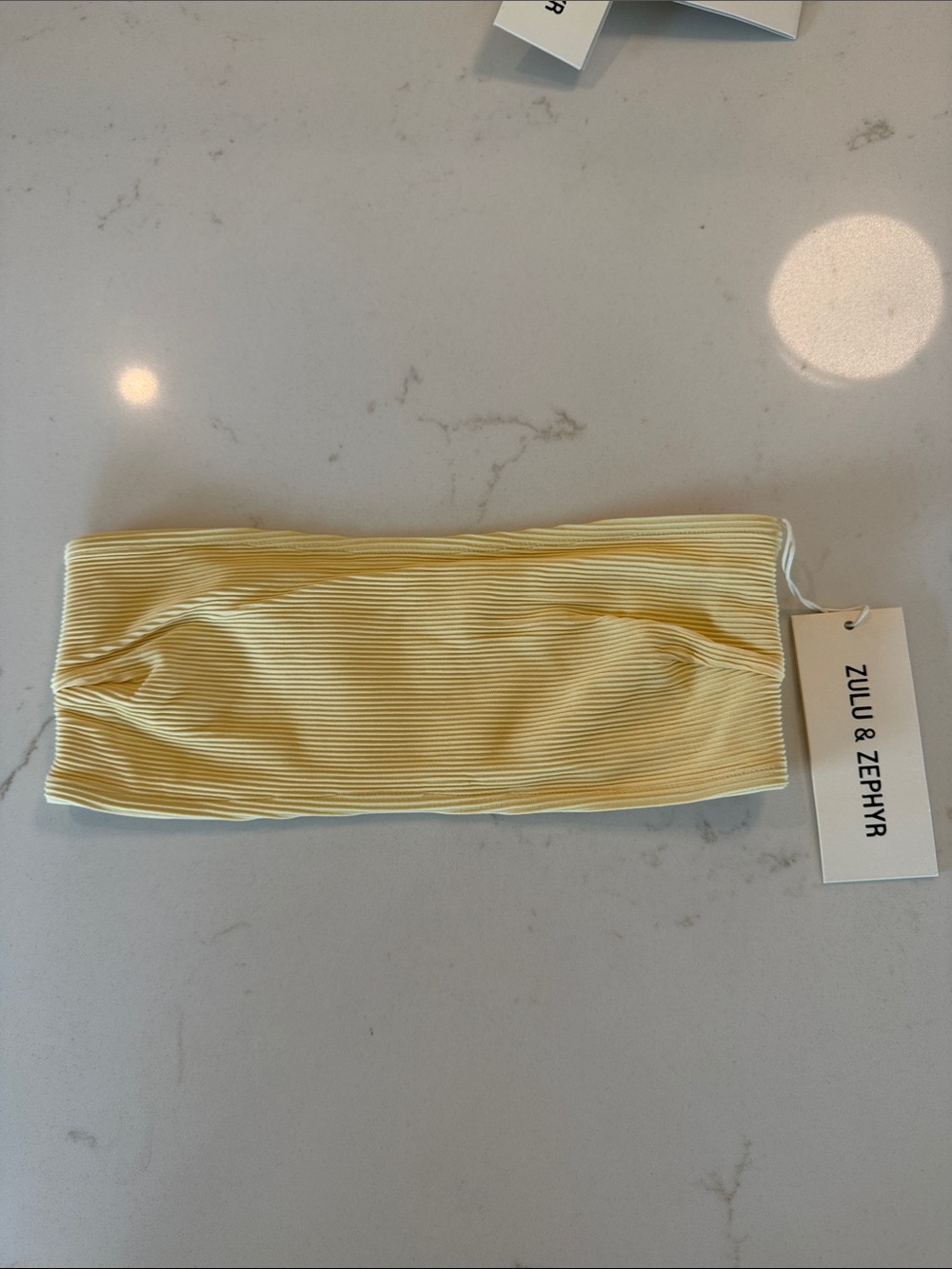 Zulu & Zephyr Swim Signature Yellow Ribbed Bandeau
